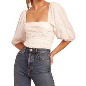 NWOT AMANDA UPRICHARD Lucrezia Thong Bodysuit In White